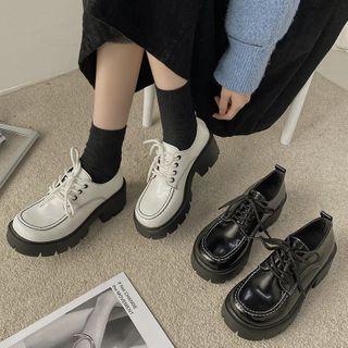 Block-heel Lace Up Oxford Shoes