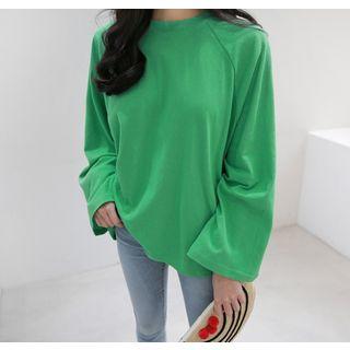 Crew-neck Wide Long-sleeve T-shirt