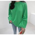 Crew-neck Wide Long-sleeve T-shirt