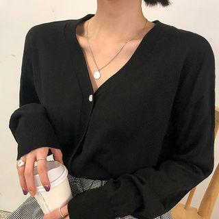 Plain Colored V-neck Cardigan