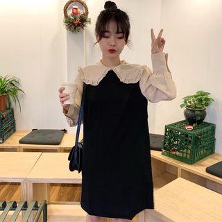 Ruffle Trim Blouse / Sleeveless A-line Dress