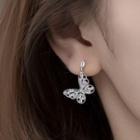 Butterfly Rhinestone Sterling Silver Dangle Earring