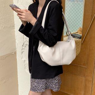 Plain Faux Leather Crossbody Hobo Bag