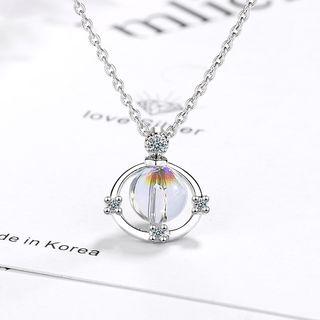 Rhinestone Faux Crystal Pendant Necklace