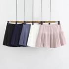 Pleated Lace-up Mini A-line Skirt