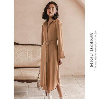 Chiffon Midi Shirt Dress