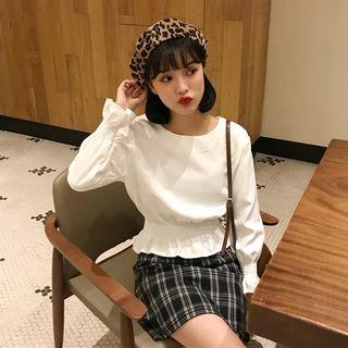 Plain Crewneck Long Sleeve Top
