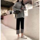 Turtleneck Sweater / Color Block Cropped Wide-leg Pants