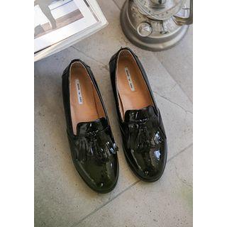 Ringed-detail Patent Loafers