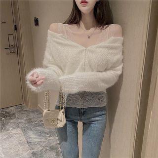 Knit Zip Jacket Tank Top