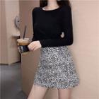 Long Sleeved Cropped Top / Mini Skirt