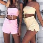 Set: Drawstring Tube Top + Shorts