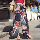 Printed Wide-leg Pants / Knit Camisole Top
