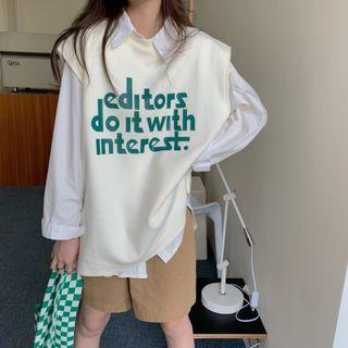 Oversized Letter Vest