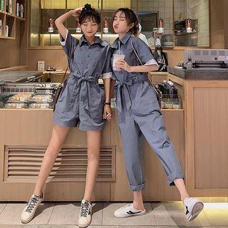 Short Sleeve Belted Playsuit