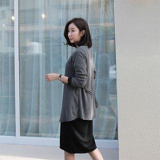 Open-front Cord-back Cardigan