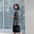 Open-front Cord-back Cardigan