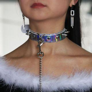 Iridescent Studded Choker