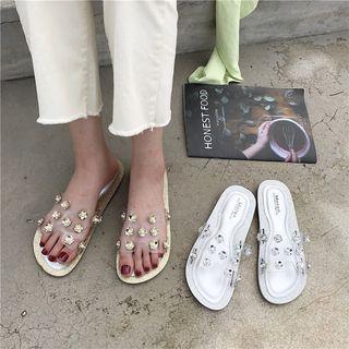 Rhinestone Accent H-bar Sandals