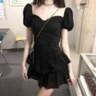 Puff-sleeve Layer Mini Dress