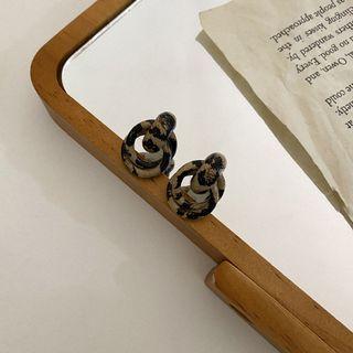 Leopard Print Hoop Drop Earring