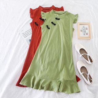 Ruffle-trim Qipao Dress