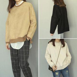 Plain Slit Sweatshirt