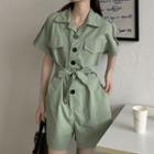 Short-sleeve Button Romper