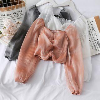 Glitter Ruched Crop Top