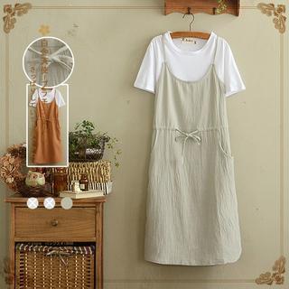 Set: Short-sleeve T-shirt + Strappy Dress