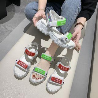 Platform Contrast Detail Sandals