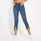 High-waist Asymmetrical Split Jeans