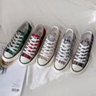 Canvas Plaid Lace-up Sneakers