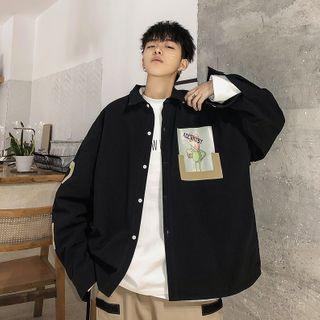 Cartoon Print Shirt Jacket