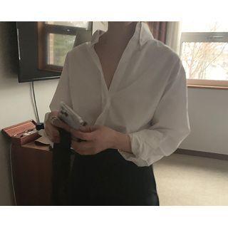 [dearest] Colored Cotton Shirt (white) One Size