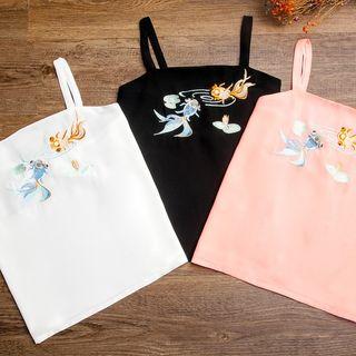 Strappy Embroidered Top