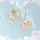 Non-matching Fan Drop Earring 1 Pair - As Shown In Figure - One Size