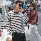 Couple Matching Long-sleeve Striped Knit Top