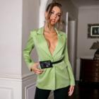 Plain V-neck Blazer