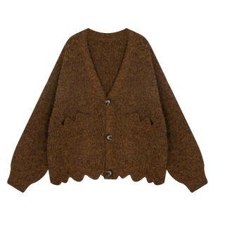 Scallop Trim Oversize Cardigan