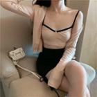 Set : Light Cape + Sleeveless Top / Wide Leg Shorts / A-line Skirt