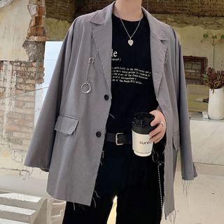 Single-breasted Frayed Blazer