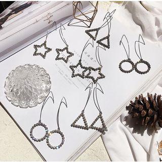 Geometric Rhinestone Drop Earring