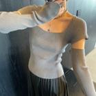Square-neck Cut-out Knit Top