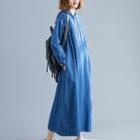 Denim Midi Hoodie Dress