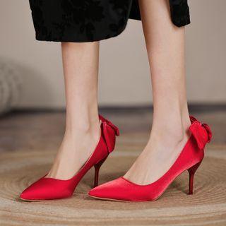 Stiletto Heel Bow-back Pumps