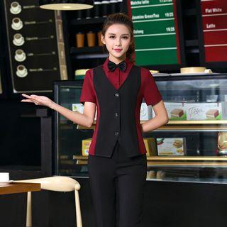 Set: Bow Short-sleeve Shirt / Pants / Skirt