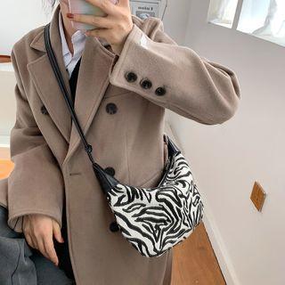 Zebra Print Crossbody Bag Black - One Size