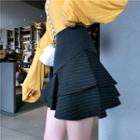 Striped Ruffle A-line Skirt