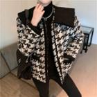 Houndstooth Button Jacket Black & White - One Size